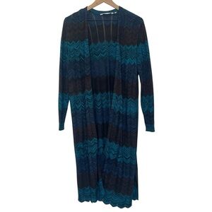 Soft Surroundings Gabriela Chevron Strip Open Sweater Duster Cardigan Size PS
